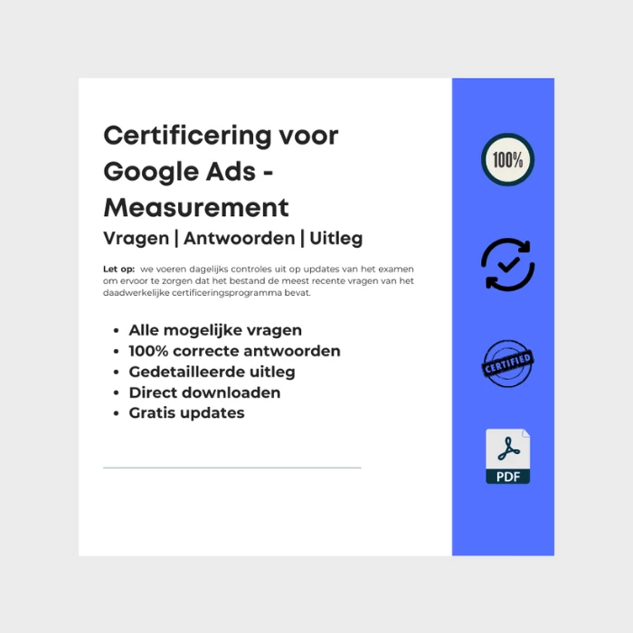 Afbeelding met omslag van e-boek getiteld Certificering voor Google Ads - Measurement